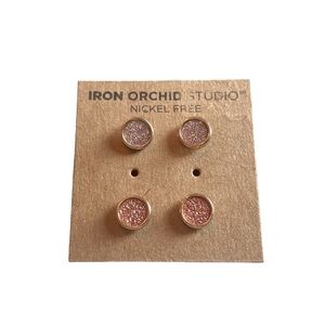 Iron Orchid Studio Stud 2 Pair Earrings Set